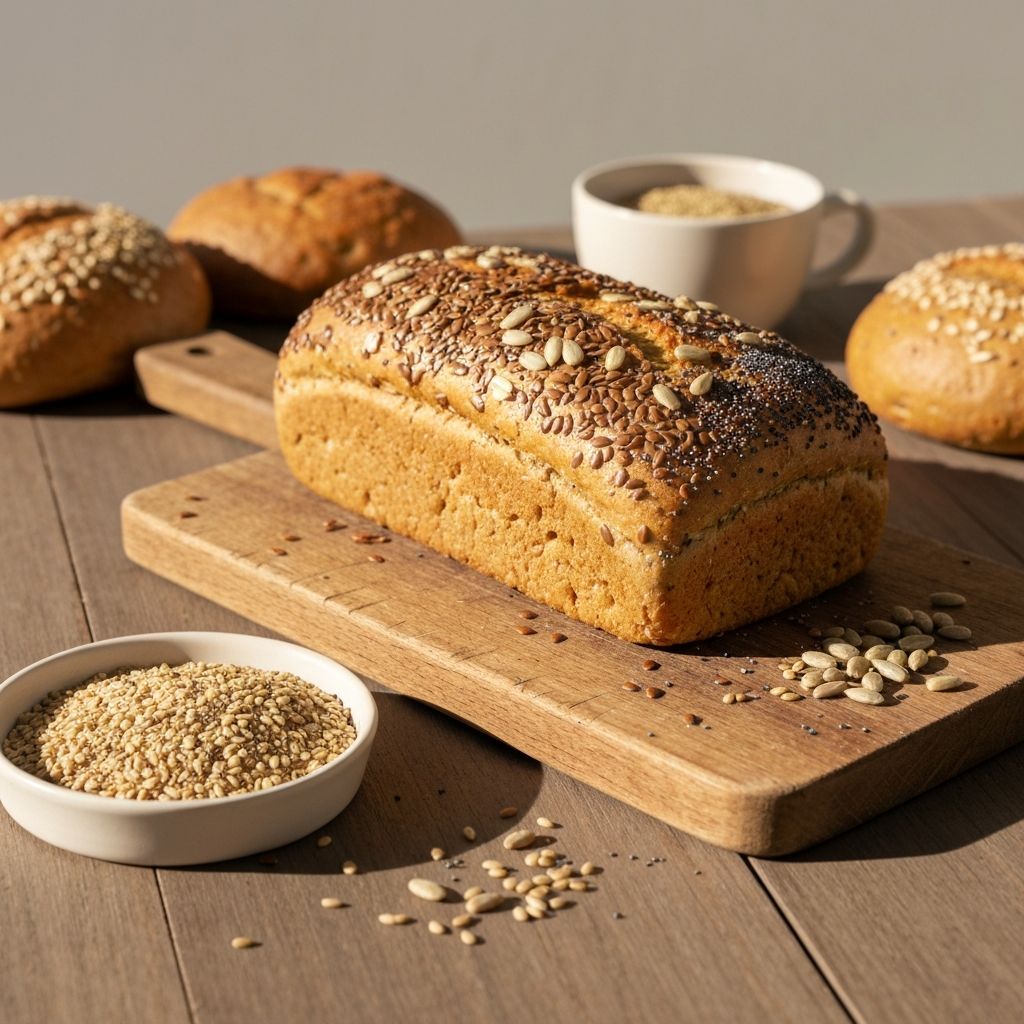 Whole grain bread and seeds
